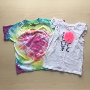 Girls 4t shirt lot rainbow heart love flower